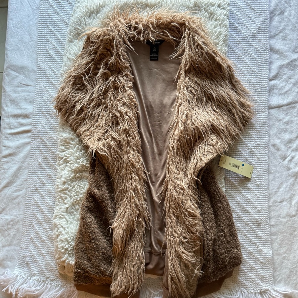Ali Miles | Shaggy Faux Fur Vest | Size XL | NWT